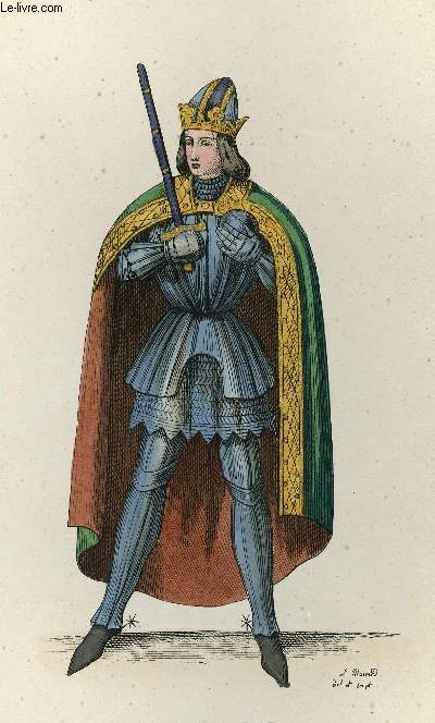GRAVURE 19eme COULEURS - CHARLEMAGNE