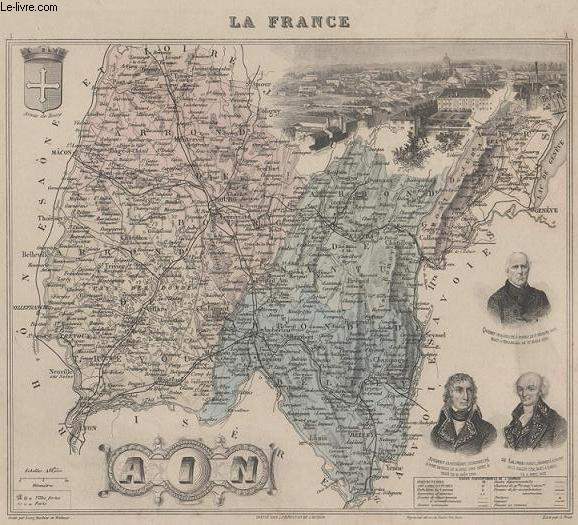 GRAVURE 19eme COULEURS - LA FRANCE - AIN - PLANCHE N1