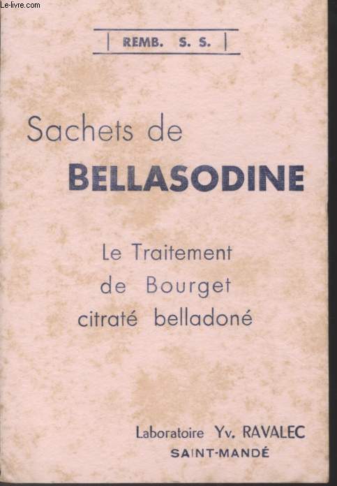 BUVARD - SACHET DE BELLASODINE - LE TRAITEMENT DE BOURGET CITRATE BELLEDONE
