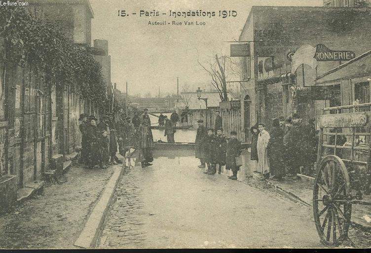 CARTE POSTALE - 15 - PARIS - INONDATION 191 - AUTEUIL - RUE VAN LOO