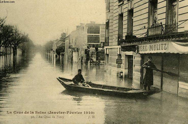 CARTE POSTALE - 91 - LA CRUE DE SEINE - JANVIER FEVRIER 1910 - AU QUAI DE PASSY