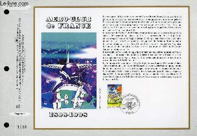 FEUILLET ARTISTIQUE PHILATELIQUE - CEF - N 1388 - AERO-CLUB DE FRANCE 1898-1989