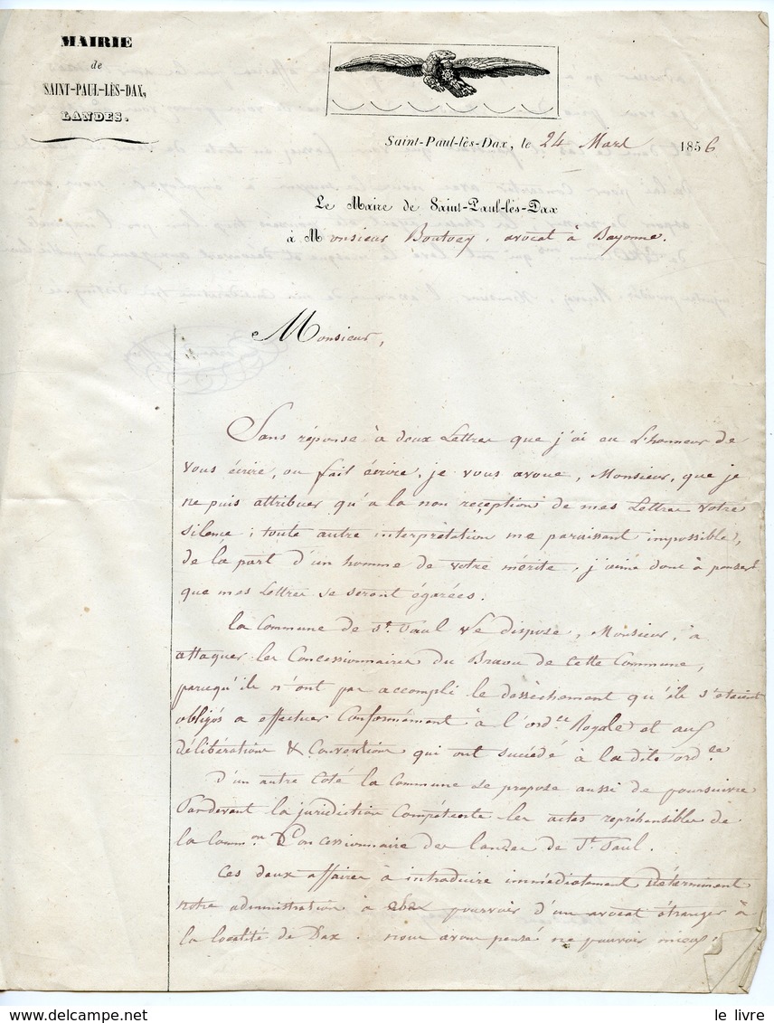 SAINT-PAUL-LES-DAX LAS DU MAIRE BERTRAND GEOFFROY 1856