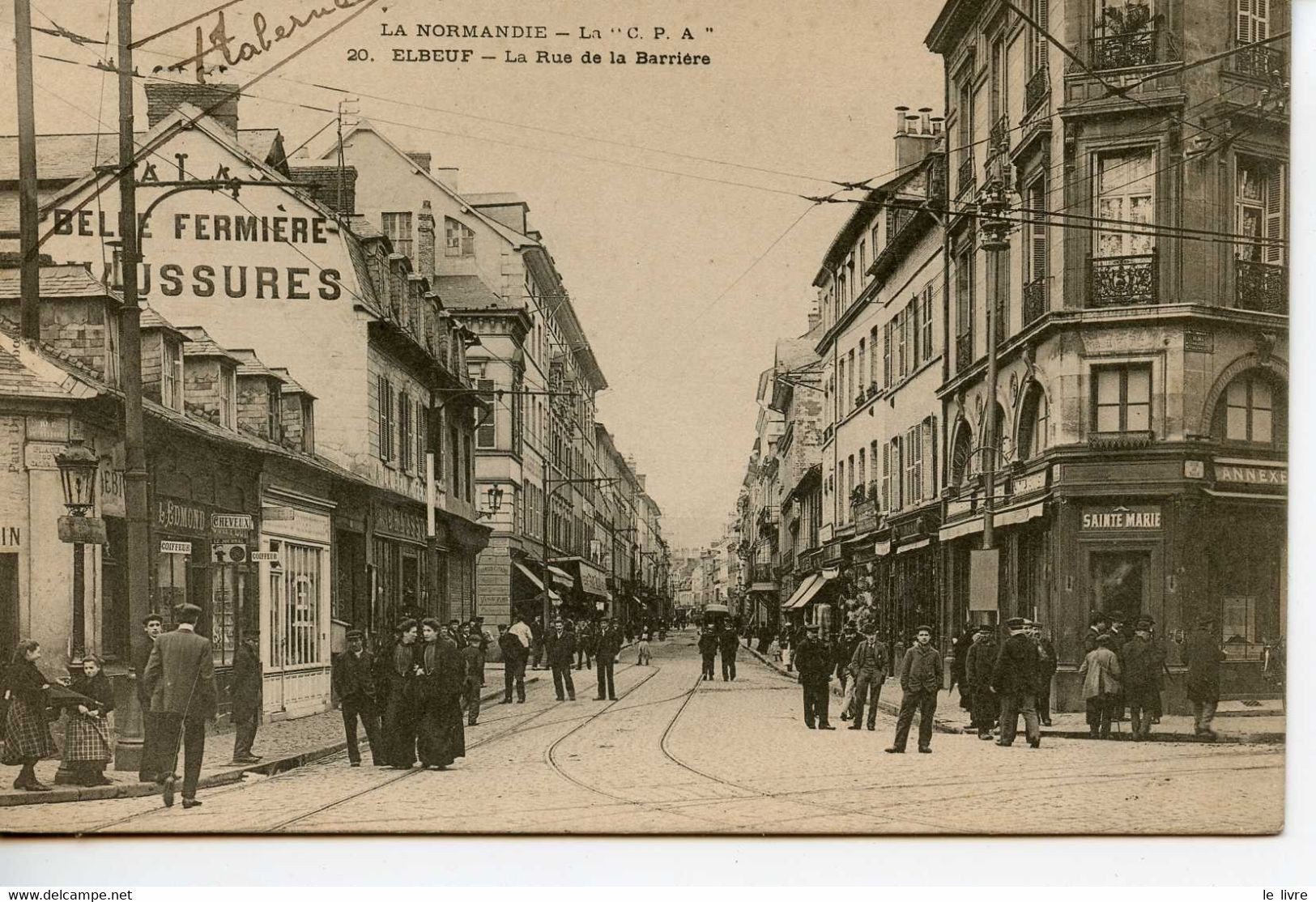 CPA 76 ELBEUF. LA RUE DE LA BARRIERE 1904