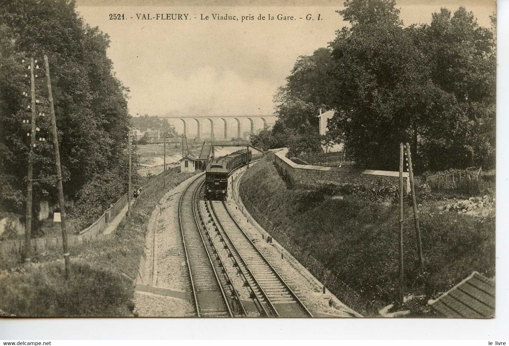 CPA 92 VAL-FLEURY. LE VIADUC PRIS DE LA GARE 1906