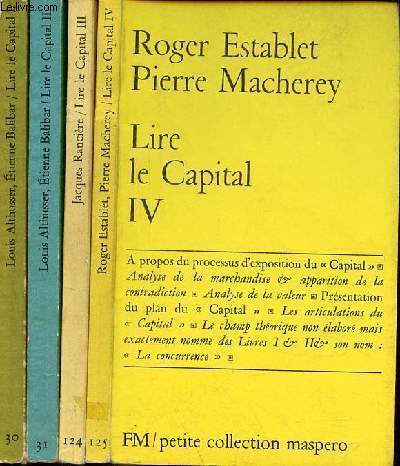 Lire le Capital - Tome 1 + 2 + 3 + 4 (4 volumes) - Petite collection maspero n30-31-124-125.