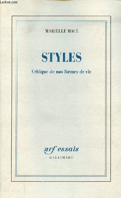 Styles - Critique de nos formes de vie - Collection 
