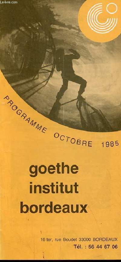 Programme octobre 1985 goethe institut Bordeaux.