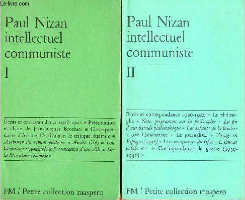 Intellectuel communiste 1926-1940 - Tome 1 + Tome 2 (2 volumes) - Petite collection maspero n55-56.