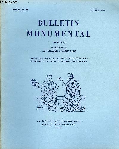 BULLETIN MONUMENTAL TOME 132 N2 - LE DECOR SCULPTE DE LA BASILIQUE SAINT-SERNIN DE TOULOUSE. SIXIEME COLLOQUE INTERNATIONAL DE LA SOCIETE FRANCAISE D'ARCHEOLOGIE PAR L'ABBE JEAN CABANOT