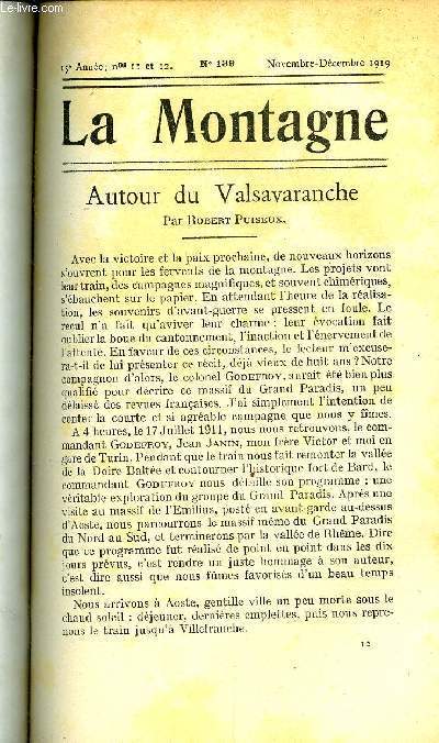 LA MONTAGNE 15e ANNEE N11 ET 12 - Autour du Valsavaranche par Robert Puiseux, Louis Bonnard - Notice par Ren Godefroy