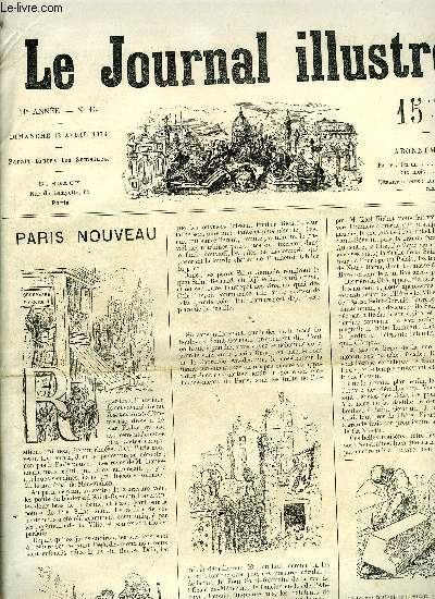 LE JOURNAL ILLUSTRE N 15 - Paris nouveau par Alfred d'Aunay, panorama a vol d'oiseau, pris au dessus des ponts du Boulevard Saint Germain