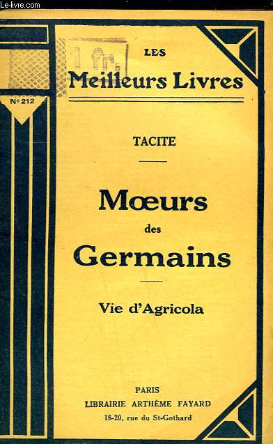MOEURS DES GERMAINS - VIE D'AGRICOLA