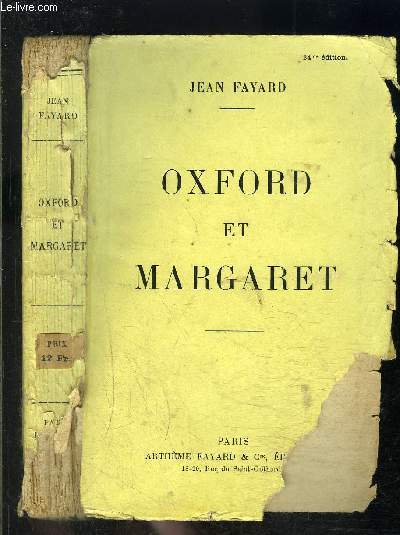 OXFORD ET MARGARET- VENDU EN L ETAT