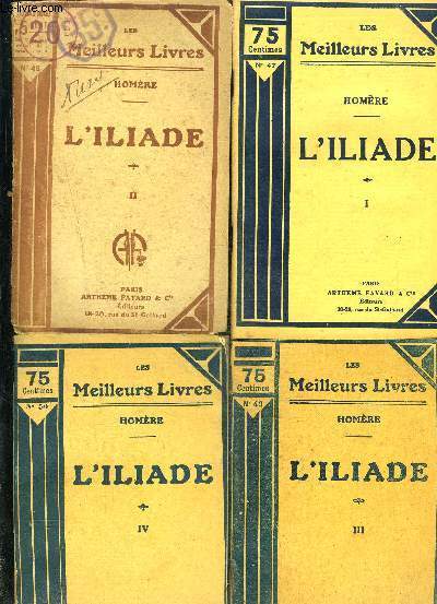 L ILIADE- 4 TOMES EN 4 VOLUMES- 1  4