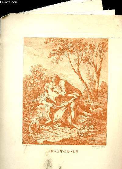 SANGUINE DE BOUCHER - Lot de 3 gravures + 1 gravure de Watteau