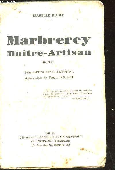 MARBREREY MAITRE-ARTISAN. ROMAN