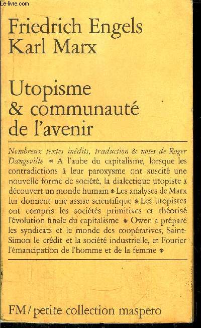 UTOPISME & COMMUNAUTE DE L'AVENIR- PETITE COLLECTION MASPERO N160