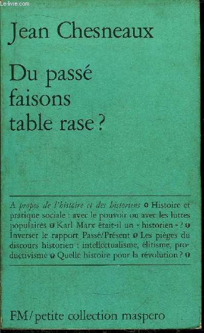 DU PASSE FAISONS TABLE RASE?- PETITE COLLECTION MASPERO N164