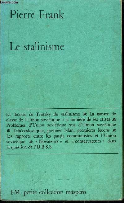 LE STALINISME- PETITE COLLECTION MASPERO N198