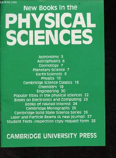 Catalogue new books in the physical sciences - Cambridge university press.