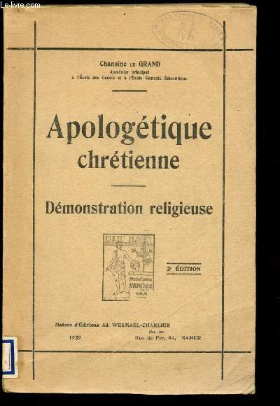 Apologtique chrtienne : Dmonstration religieuse