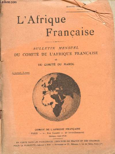 L'Afrique franaise - n1 - 45e anne - Janvier 1935