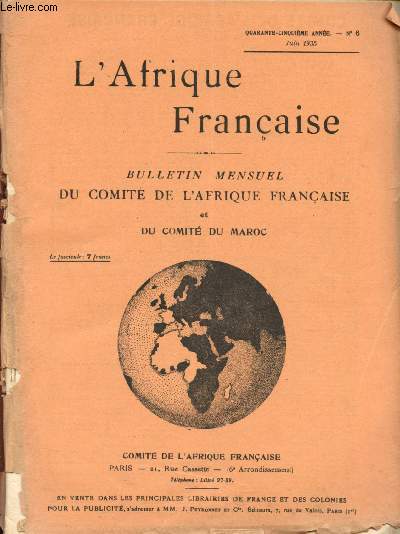 'Afrique franaise - n6 - 45e anne - Juin 1935