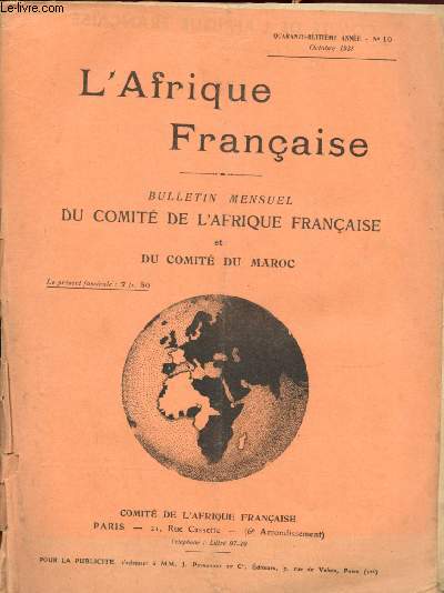 L'Afrique franaise - n10 - 48e anne - Octobre 1938