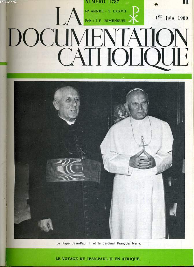 LA DOCUMENTATION CATHOLIQUE n 11 : Le voyage de Jean Paul II en afrique