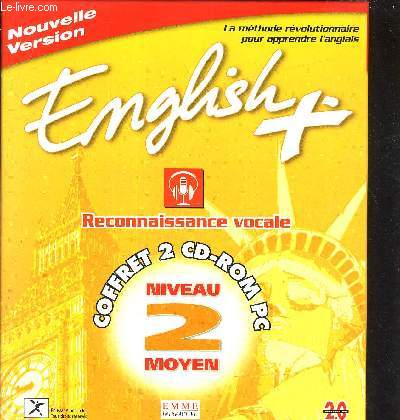 COFFRET : ENGLISH lA METHODE REVOLUTIONNAIRE POUR APPRENDRE L'ANGLAIS NIVEAU 2 MOYEN + 2 CD ROM PC + MANUEL D'UTILISATION.