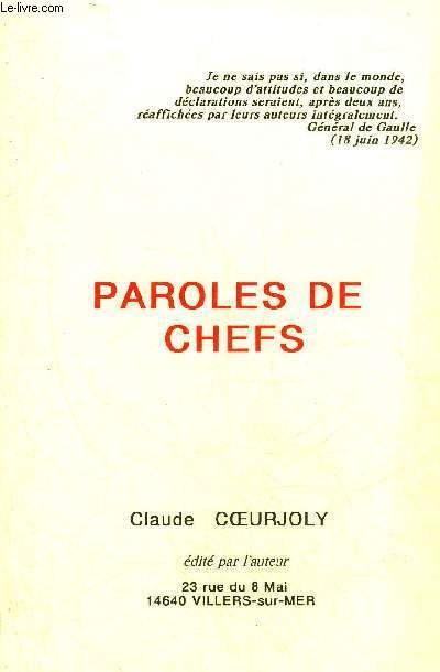 PAROLES DE CHEFS.