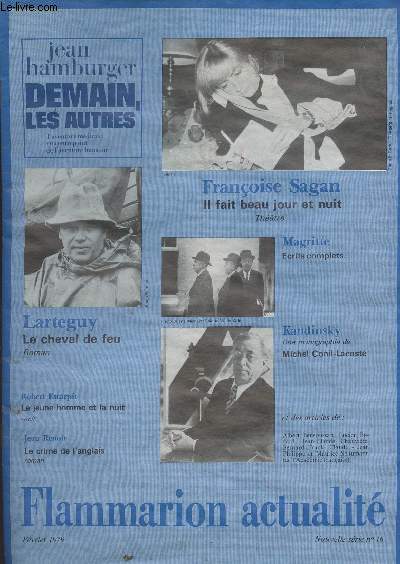 Flammarion Actualit nouvelle srie n16 fev. 79 - Jean Hamburger - Franoise Sagan - Magritte - Larteguy - Kandinsky ...