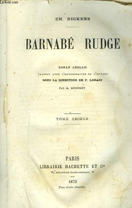 BARNABE RUDGE. TOME SECOND.