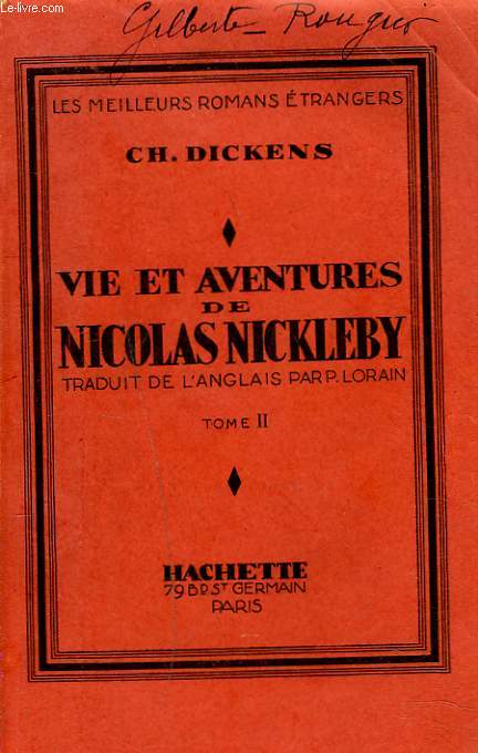 VIE ET AVENTURES DE NICOLAS NICKLEBY. TOME II.