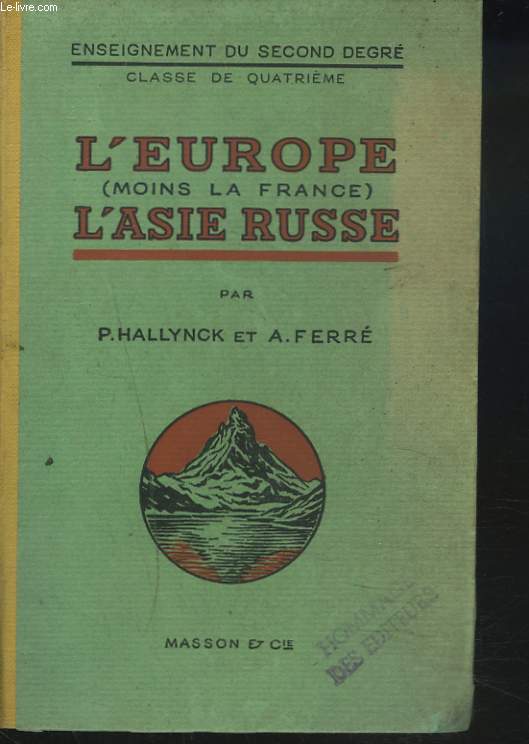 L'EUROPE (POINS LA FRANCE). L'ASIE RUSSE. CLASSE DE 4e.