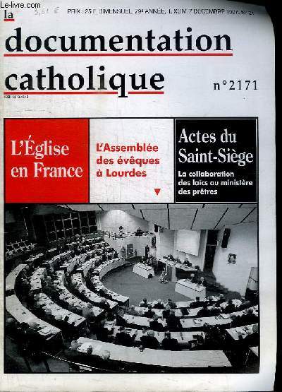 LA DOCUMENTATION CATHOLIQUE- N2171 - DECEMBRE 1997