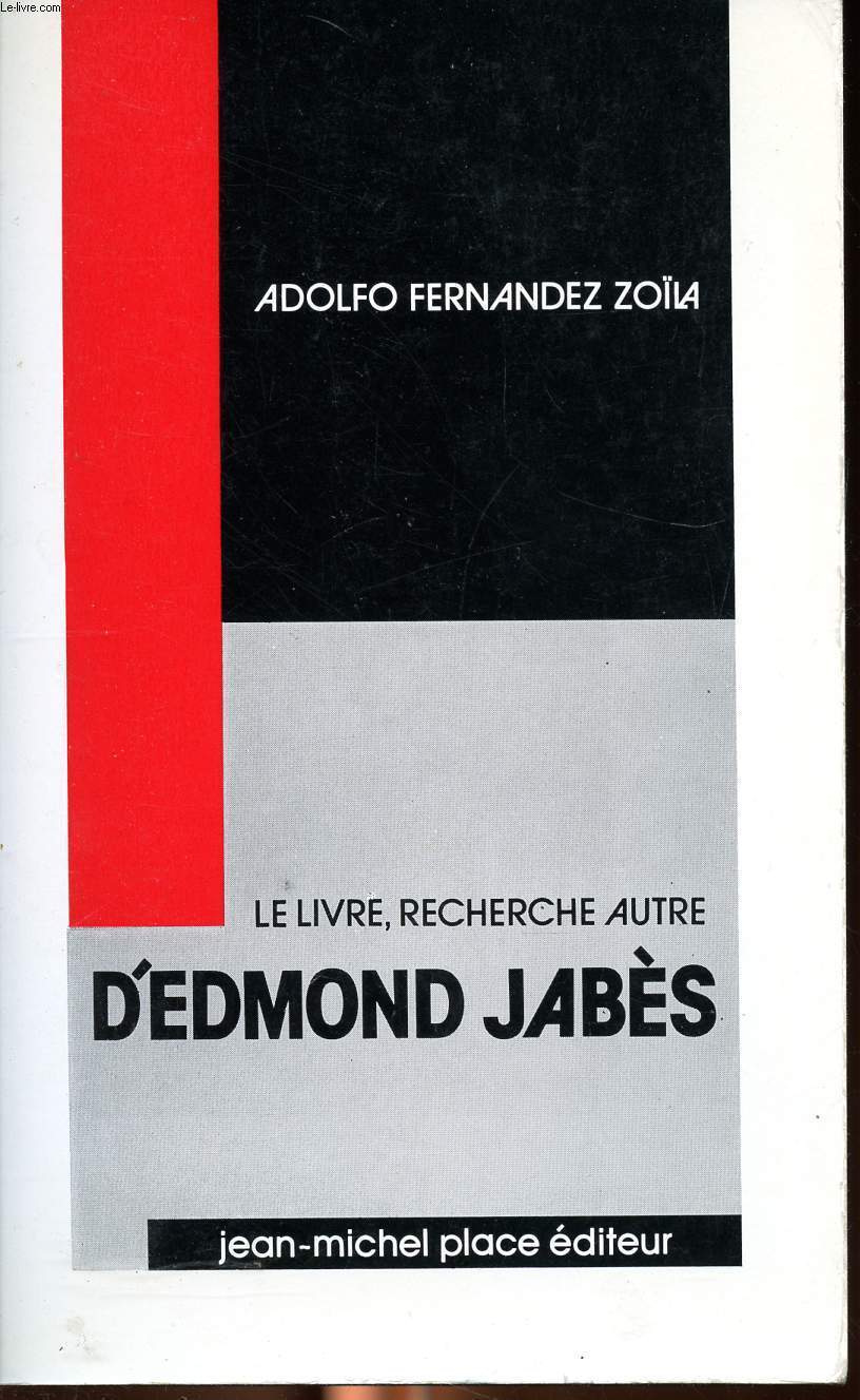 Le livre, recherche autre d'edmond Jabs Collection surfaces