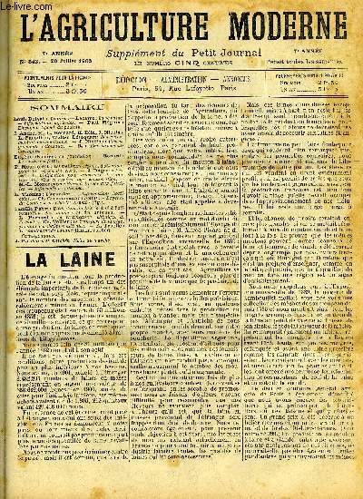 L'AGRICULTURE MODERNE N 342 - Louis Delval : La laine.