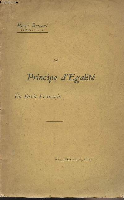 Le principe d'galit en droit franais