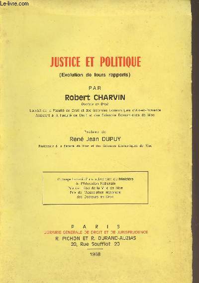 Justice et politique (Evolution de leurs rapports)