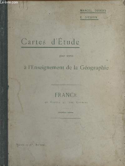 Cartes d'tudes pour servir  l'enseignement de la Gographie - France (40 cartes et 200 cartons) 5e dition