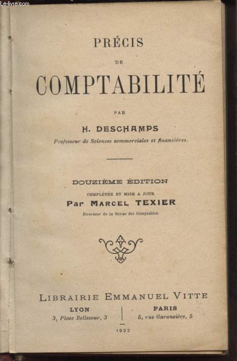 PRECIS DE COMPTABILITE - DOUZIEME EDITION.