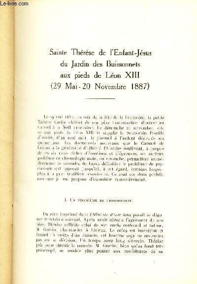 SAINTE THERESE DE L'ENFANT JESUS DU JARDIN DES BUISSONNETS AUX PIEDS DE LEON XIII (29 Mai - Novembre 1887).