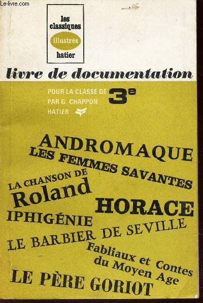 LIVRE DE DOCUMENTATION - POUR LA CLASSE DE 3e.