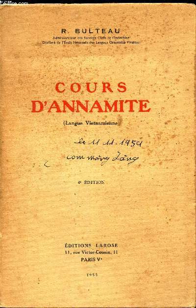 COURS D'ANNAMITE