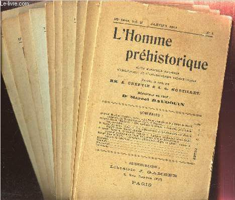 L'HOMME PREHISTORIQUE - LOT DE 11 NUMEROS - du N1 au N11 - de Janvier  Novembre 1914.