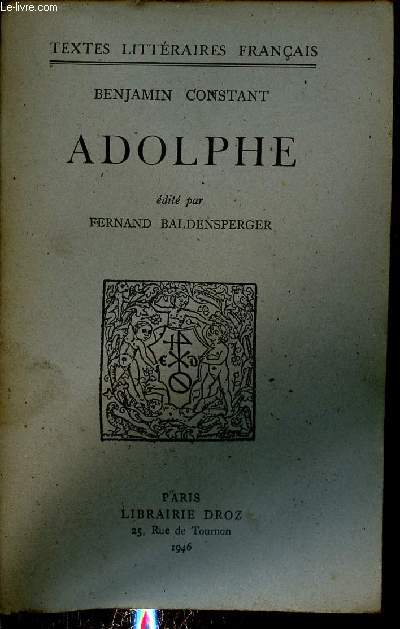 Adolphe - Collection textes littraires franais.