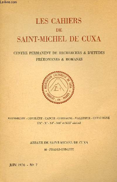 Tir  part Les Cahiers de Saint-Michel de Cuxa n7 juin 1976 - La galerie nord du cloitre de Saint-Trophime d'Arles par Jacques Lacoste.