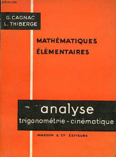 Analyse trigonomtrie - cinmatique - Mathmatiques lmentaires.